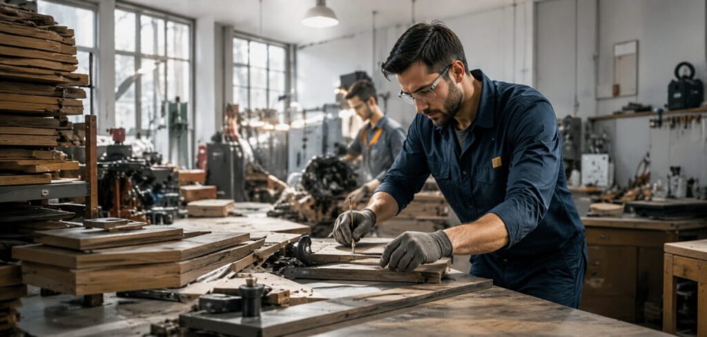 Handwerkliche Fertigung in einer Werkstatt