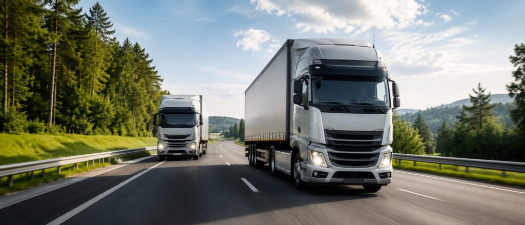 Lkw-Transport auf einer Autobahn